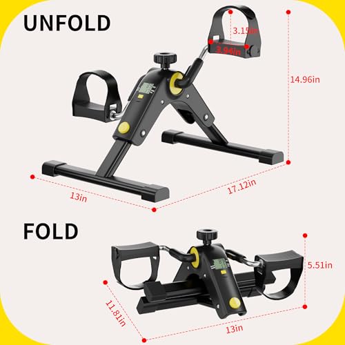 Image of MOMODA Under Desk Bike Pedal Exerciser with LCD Display Portable Mini Exercise Bike for Arm and Leg
