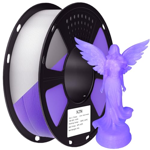 Image of PLA Filament Glow in The Dark, 3D Printer Filament 1.75mm, 1KG Glow PLA Filament Luminous (Glow Purple)
