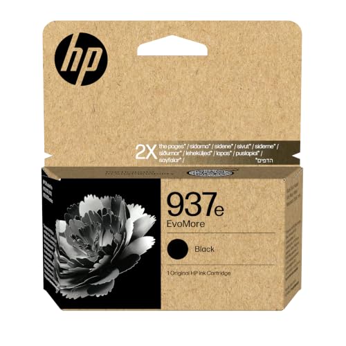 HP 937e Noir, Cartouche Encre Originale, EvoMore, Grande capacité