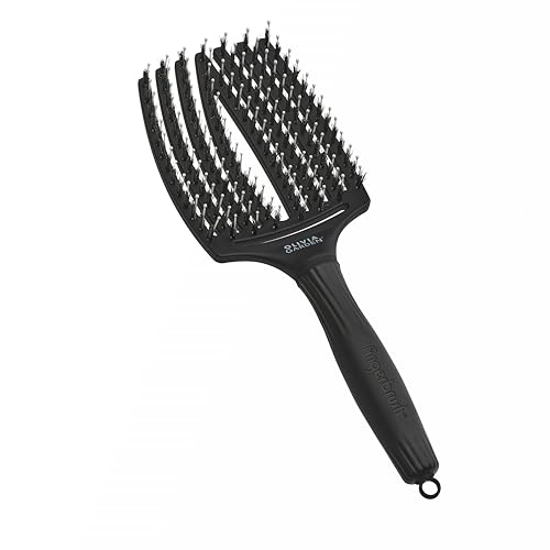 Olivia Garden Fingerbrush Care Iconic - Large - Schwarz - Detangler Bürste mit Wildschweinborsten & Nylon für gesundes und glänzendes Haar Olivia Garden Fingerbrush Care Iconic - Large - Schwarz - Detangler Bürste mit Wildschweinborsten & Nylon für gesundes und glänzendes Haar