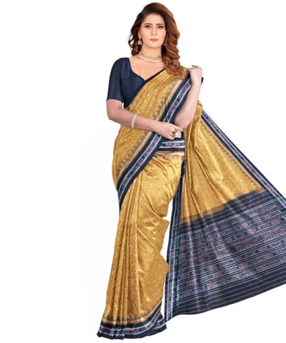 Image of Nuapatna Cotton Saree of Odisha Ikkat Orissa Traditional Handloom Sari | Bomkai | Pata | Nuapatana | sambalpuri saree | khandua patta sare | without Blouse S9