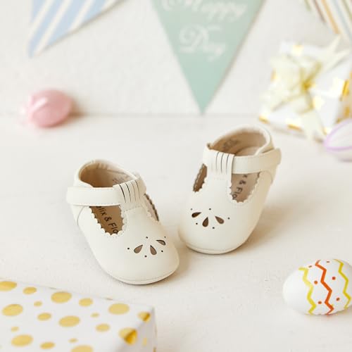 image for Felix & Flora Soft Sole Ivory White Baby Dress Shoes - Infant Baby Wal
