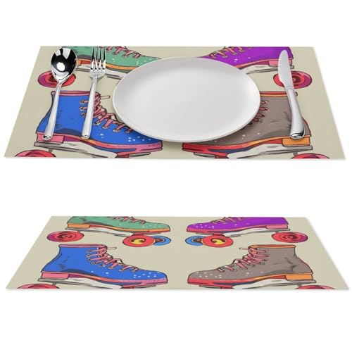 Sets de table rétro colorés PVC antidérapants pour protéger votre table - 2
