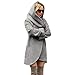Produktbild TianWlio Damen Mäntel Frauen Wolle mit Kapuze Dünnen Mantel Lose Damen Beiläufig Hoodies Jacke Mantel Top