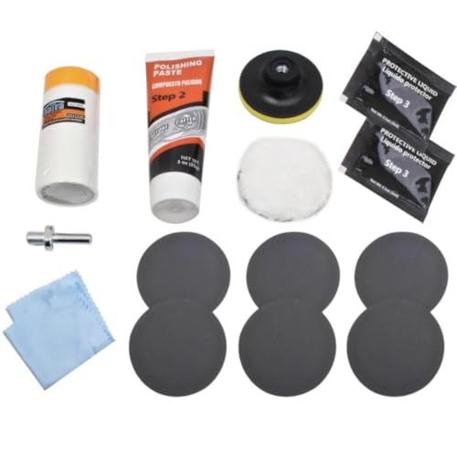 SIO Kit de Pulido y Renovación de Faros 14 Piezas – Elimina Amarilleo, Rayas y Opacidad – Compatible con Taladro Eléctrico – Mejora Visibilidad y Acabado Profesional - imagen 4
