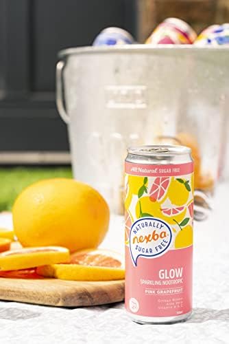 Nexba Naturally Sugar Free Glow Grapefruit Sparkling Nootropics, 330ml (Pack of 12)