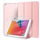 AROYI Funda Compatible con iPad 10.2 iPad 8ª Gen 2020 / 7ª Generación 2019 Funda y Protector Pantalla, Ultra Delgado Translúcido Smart Cover con Portalápiz y Auto Reposo/Activación Función