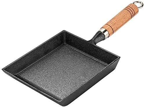 JKLove Cast Iron Skillet Nonstick Tamagoyaki Pan Grill Pan Japanese Omelette Egg Pan Pancake Pan Square Frying Pan Non-stick Coating Cast Iron Skillet Rectangle Small Grill Tamagoyaki Pan