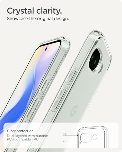 Image of Spigen for Google Pixel 10a (2026) Case, Ultra Hybrid, Transparent Clear Cover (No Magnet Ring) (TPU+Poly Carbonate) - Crystal Clear