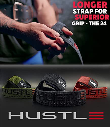 Hustle Lifting Straps Gym Wrist Wraps - The Best 24" Cotton Wrist Straps For Weightlifting To Support Grip And Lift Heavier - Ultimate Workout Deadlift Straps For Weight Lifting Men And Women #TOP5