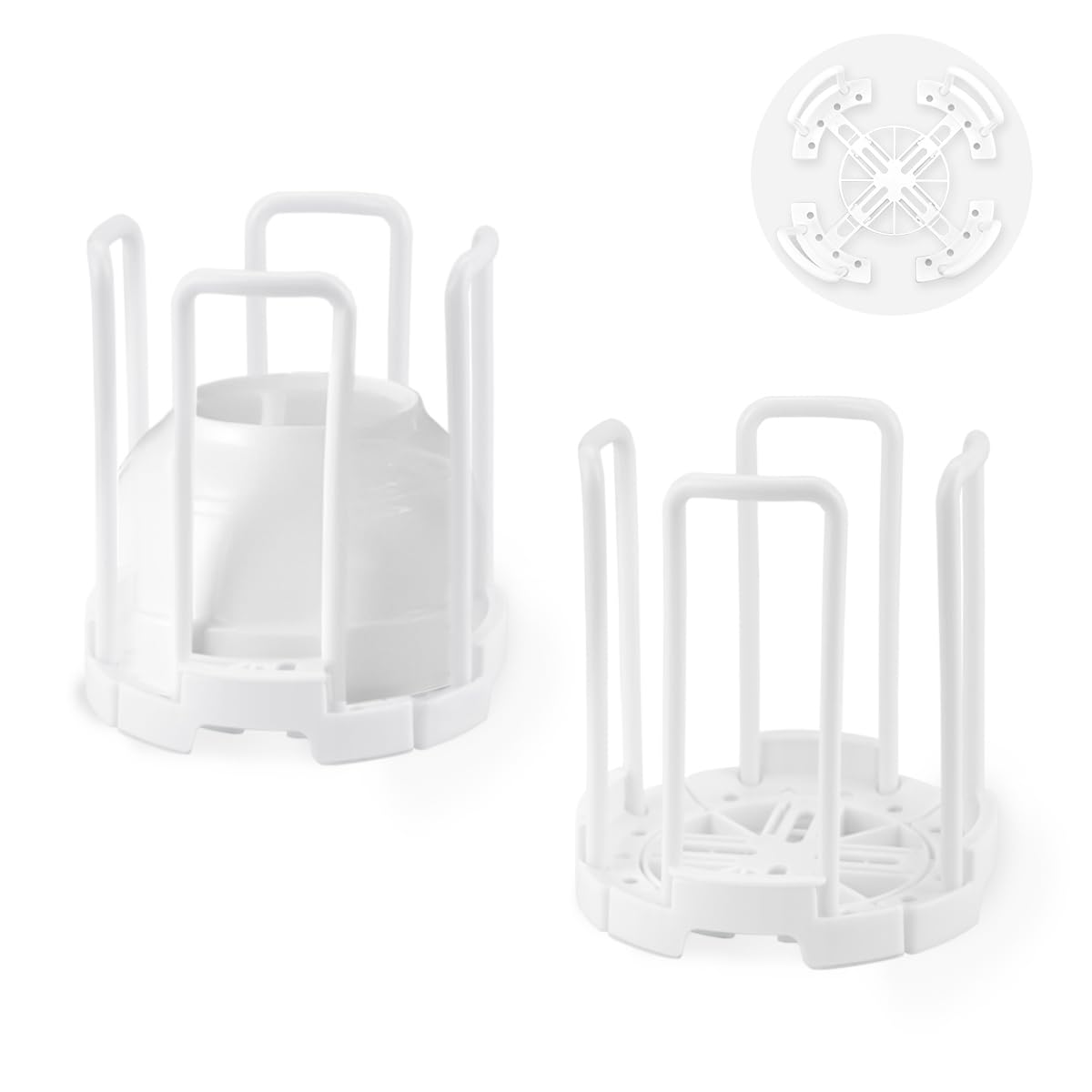 DIBALIYI 2 Pcs Bowl Rack for Kitchen Cutlery, Retractable Plastic Dish Rack