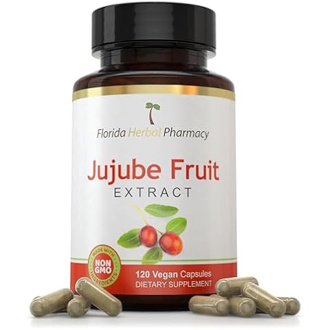 Florida Herbal Pharmacy, Jujube Fruit Extract Capsules 10:1 (120 Capsules) 500 mg per Capsule, 1000 mg Serving Cover