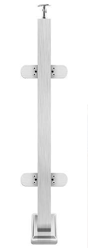 Glass Railing Post 43.5" with Adjustable Top Breckets,304 Stainless Steel