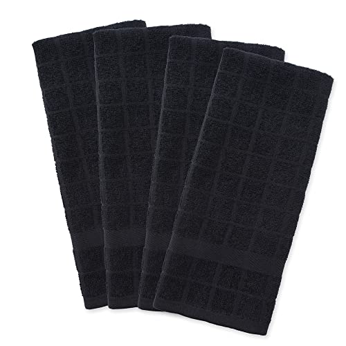 DII Windowpane Dishtowel Set, Cotton, Black Solid, 16x26, 16x26" - Image 2