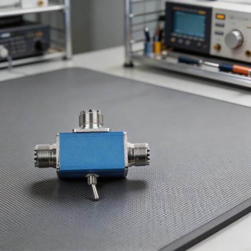 Interruptor coaxial CB HAM de 2 vías y selector de antena 100W en caja azul metálica SL-16 2
