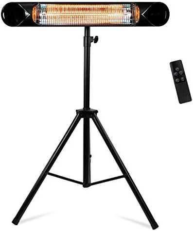 Briza Infrared Electric Patio Heater Indoor/Outdoor Heater - Wall Heater - Garage Heater - Portable Heater - 1500W - use with Stand - Mount to Ceiling/Wall)