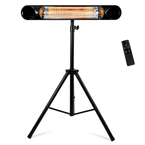 Briza Infrared Electric Patio Heater - Indoor/Outdoor Heater - Portable Wall/Garage Heater - 1500W - use with Stand - Mount to Ceiling/Wall) by Briza - Used condition - US$93.99