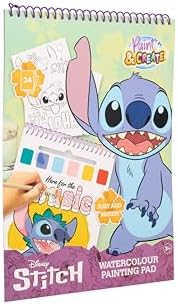 Disney Stitch Libro para colorear con pinturas al agua | Libro pa...