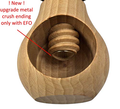 EFO Wooden Nutcracker Mushroom - Nut Cracker Tool Crack Nuts Easy Screw Mechanism - Great Gift for Christmas and Kitchen Home Display Decoration. - Thumbnail 7