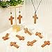 NBEADS 50 PCS Colgantes de Cruz de Madera con 1 Rollos de...