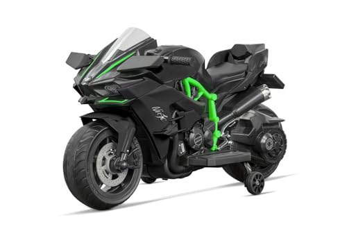 Kidix Elektro Kinder Motorrad Sport Bike R1800 2X 25W Motoren 12V 4.5Ah LED-Scheinwerfer Vorwärts- und Rückwärtsgang Abnehmbare Stützräder Eva-Softreifen 2 Geschwindigkeitsstufen (schwarz) Kidix Elektro Kinder Motorrad Sport Bike R1800 2X 25W Motoren 12V 4.5Ah LED-Scheinwerfer Vorwärts- und Rückwärtsgang Abnehmbare Stützräder Eva-Softreifen 2 Geschwindigkeitsstufen (schwarz)