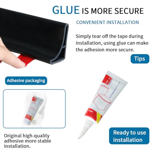 Image of URBANMONK Self Adhesive Water Stopper for Bathroom | Water Stopper for Kitchen Slab with Glue Stick (Grey Large, 1 Meter)