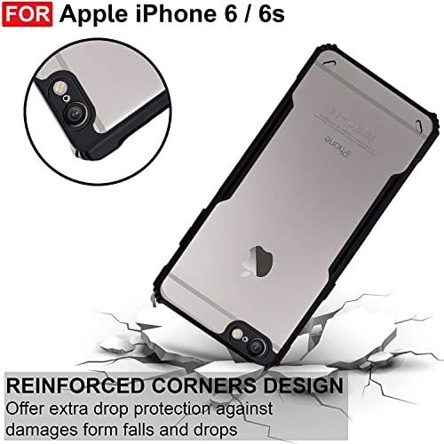 Image of Zapcase Back Case Cover for iPhone 6 / iPhone 6S | Compatible for iPhone 6 / iPhone 6S Back Case Cover | Clear Case with Camera Protection | (TPU + PC | Matte Black)