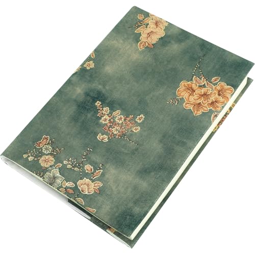KICHOUSE Funda Protectora Ajustable para Libros A5, Forro de Libro Tamaño A5 de Tela de Seda Sintética Estampado Floral, Cubierta Decorativa para Cuadernos y Agendas, Funda Resistente