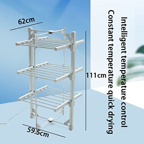 UPLKECNZD 3 Tier Electric Clothes Drying Rack,Folding Indoor Heated Drying Racks, Portable Electric Towel Clothes Movable Energy-Efficient Laundry Dryer Fashionable - Image 2