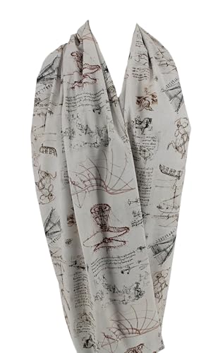 Etwoa Leonardo Da Vinci Sketches Design Infinity scarf Circle
