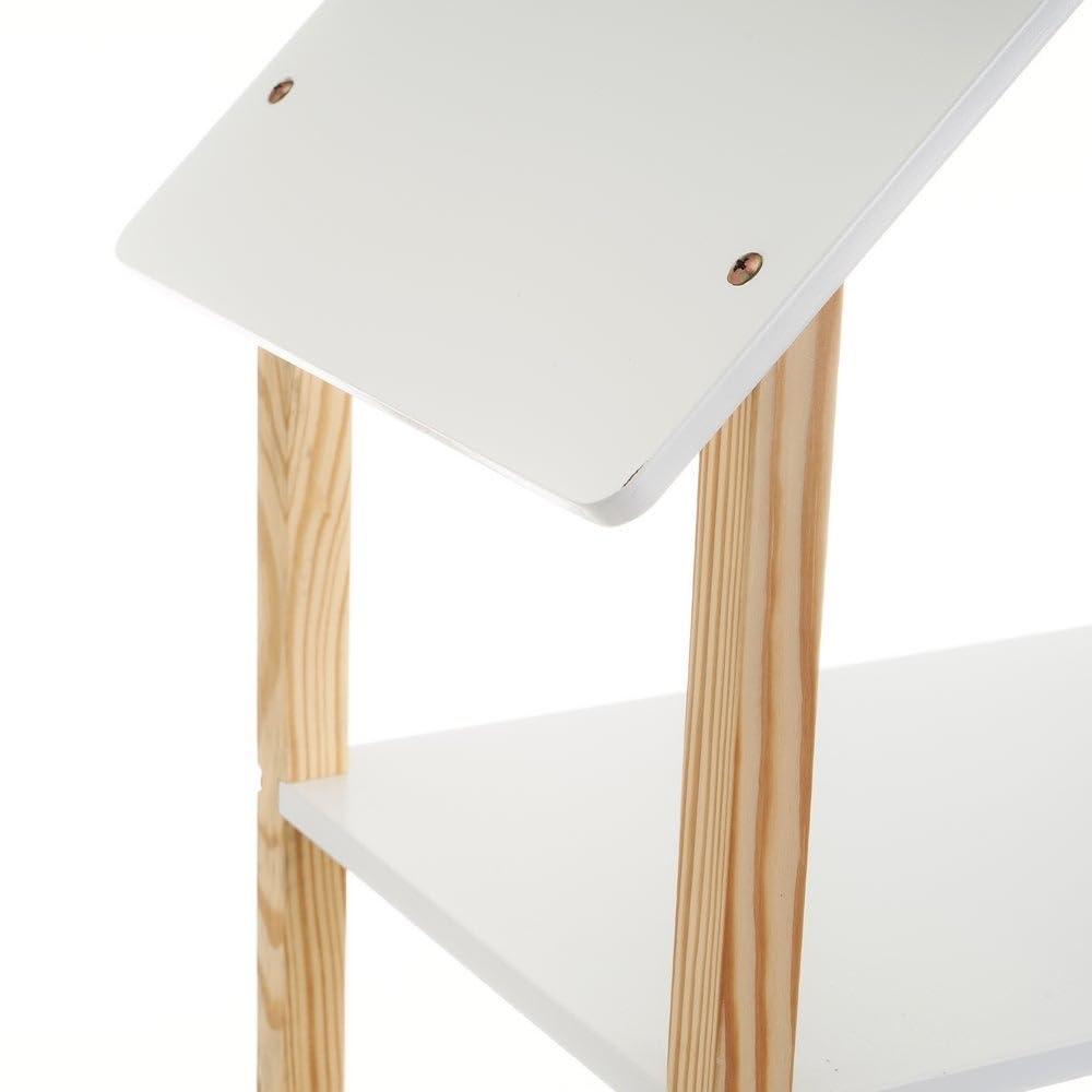 LOLAhome - Estantería Infantil con Forma de casa de Madera de Pino Blanca 79x30x131 cm para Dormitorio. Tiene 3 estantes de Estilo nórdico Que Mantienen el Orden y decoran con Personalidad