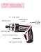 AVID POWER Electric Cordless Screwdriver Set Rechargeable 4V Power Screwdriver Kit with 44pcs Accessories, 5.65Nm Screw Gun, 5+1 Torque Setting, 2 Position Handle with LED Light - Pink Tools for Women