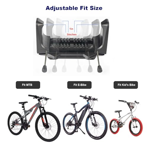 Verstellbarer Fahrrad-Parkhalter-Clip, vertikale Fahrradständer-Wandhalterung, Pushbike-Wandhalterung, Fahrradgaragenaufbewahrung, Organizer für Hybrid, MTB