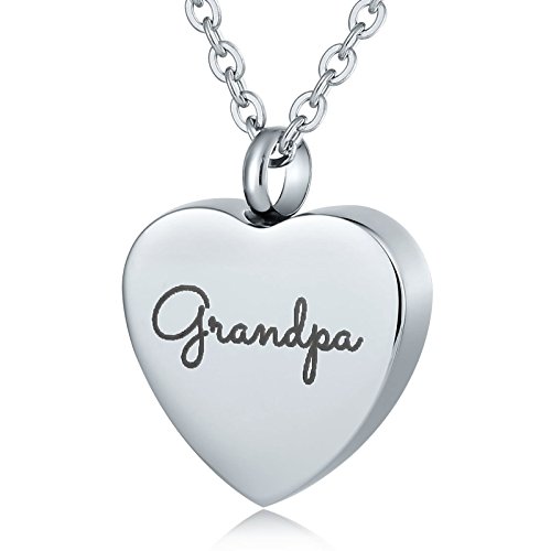 Hoisy Collar de cenizas de joyería, joyería de cremación para cenizas para hombres, joyería de cremación de corazón para cenizas, Sin piedras preciosas Cover