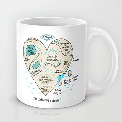 luRouse A Map of the Introverts Heart Coffee/Tea Mug 3.7" x 3.1" ,11oz