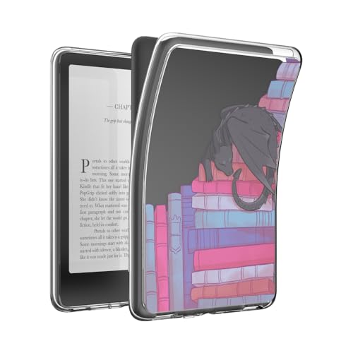 Image of PopSockets Kindle Paperwhite Case (12th Gen, 7 inch, 2024 /25), Signature Edition & Colorsoft - Slim Protective Cover with Built-in MagSafe Ring for MagSafe PopGrip, E-Reader Accessory - Curled Up