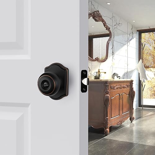 Haidms Oil Rubbed Bronze Door Knobs Interior, Privacy Interior Door knobs, Bronze Indoor Doorknobs for Bedroom or Bathroom (6 Pack) - Image 7