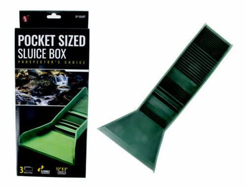 Sluice Monkey Pocket Sized TPR Plastic Green Sluice Box - 12"X3"x5.5"