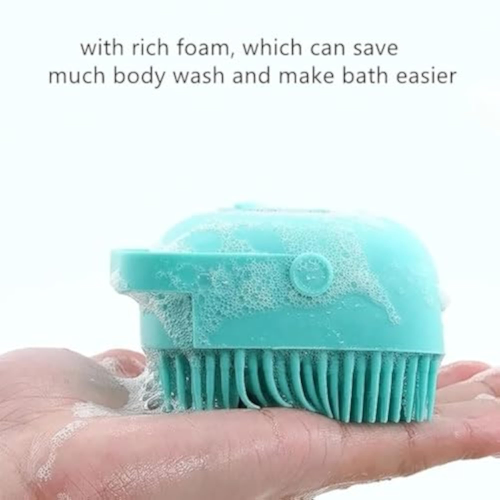 Silicone Bath Brush with Built-in Soap Dispenser, Gentle Scrubber
