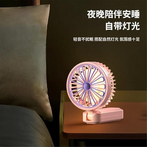 Mini ventilateur USB pliable de table orientable vert menthe et lampe de chevet - 5