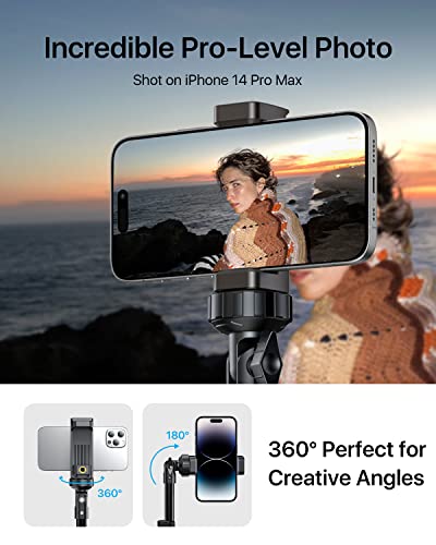 Andobil 62'' Iphone Tripod Stand With Remote, Tripod For Samsung Galaxy S23 Ultra, Extendable Cell Phone Stand Lightweight Tripod Fit For Iphone 14 Pro Max, Samsung S22 S21, Android/Camera/Gopro #TOP1