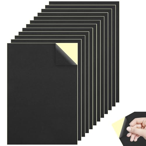 12 Stück Moosgummi Selbstklebend 1mm Schwarz EVA Schaumstoff...