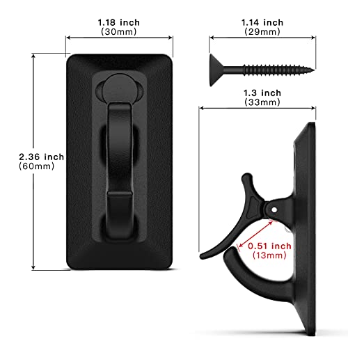 Wall Hooks With Safety Buckle, Windproof Screw Hooks For Hanging Outdoor String Lights, 20Lbs Adhesive Hooks, Heavy Duty Utility Hooks For Bathroom Kitchen Outdoor, 12Pack #TOP5