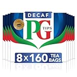 PG Tips Decaf Tea Bags Bulk | Decaffeinated Teabags | Smooth & Refreshing Black Tea| Perfect Flavour Release | 8 x 160 Tea Bags | 1280 Plant Based Biodegradable Decaf Teabags