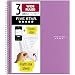 Five Star Spiral Notebook, 3 Subject, Wide Ruled Paper, 150 Sheets, 10-1/2" x 8", Purple (38737)