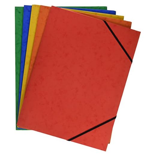 Grafoplás 98490199 Pack de 5 Carpetas de Cartón, A4 con Solapas y Cierre de Gomás Elásticas Cinco Colores Cartongraf XS, Colores Surtidos