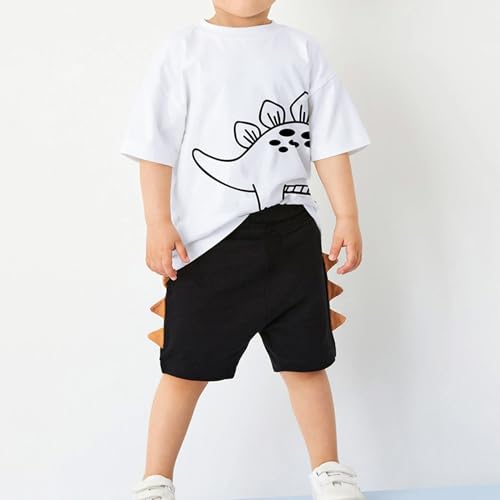 Image of Little Boys Shorts Set Toddler Boys 100% Cotton Summer Short Sleeve T-Shirts and Shorts Clothing Sets 2PCS