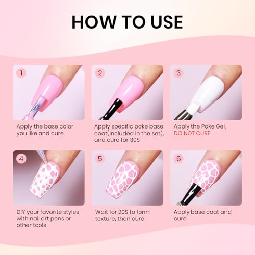 SUPWEE White and Black Gel Nail Polish Kit, Poking Nail Gel Lace Painting Gels for Nails Art Design, Flower, Wave, Letter, Home DIY Manicure — view 2