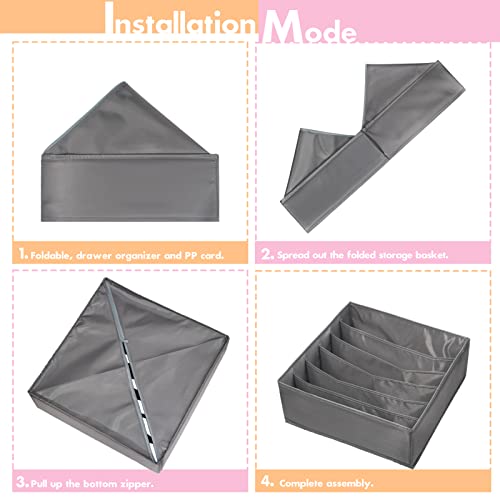 Ulendis 9 Pack Upgraded Wardrobe Clothes Organizer For Drawers, Foldable Clothes Drawer Separation Box With Handles&Pp Board, Closet Organizers And Storage For Underwear Socks Leggings T-Shirts Jeans #TOP6