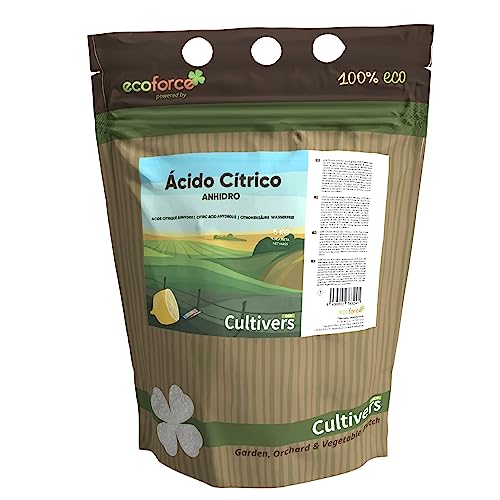 CULTIVERS Ácido Cítrico Anhidro 100% Puro 5 Kg | Limpiador Multiusos Ecológico | Corrector de pH para Agricultura y Riego | Ideal para Cocina, Baño y Jardín